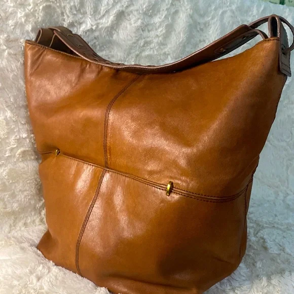 KOOBA  Large Brown Leather Tote bag with wide woven strap handle - Picture 2 of 16